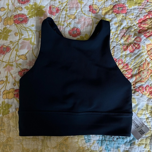 lululemon athletica Other - Lululemon Energy bra long line high neck true navy size 4